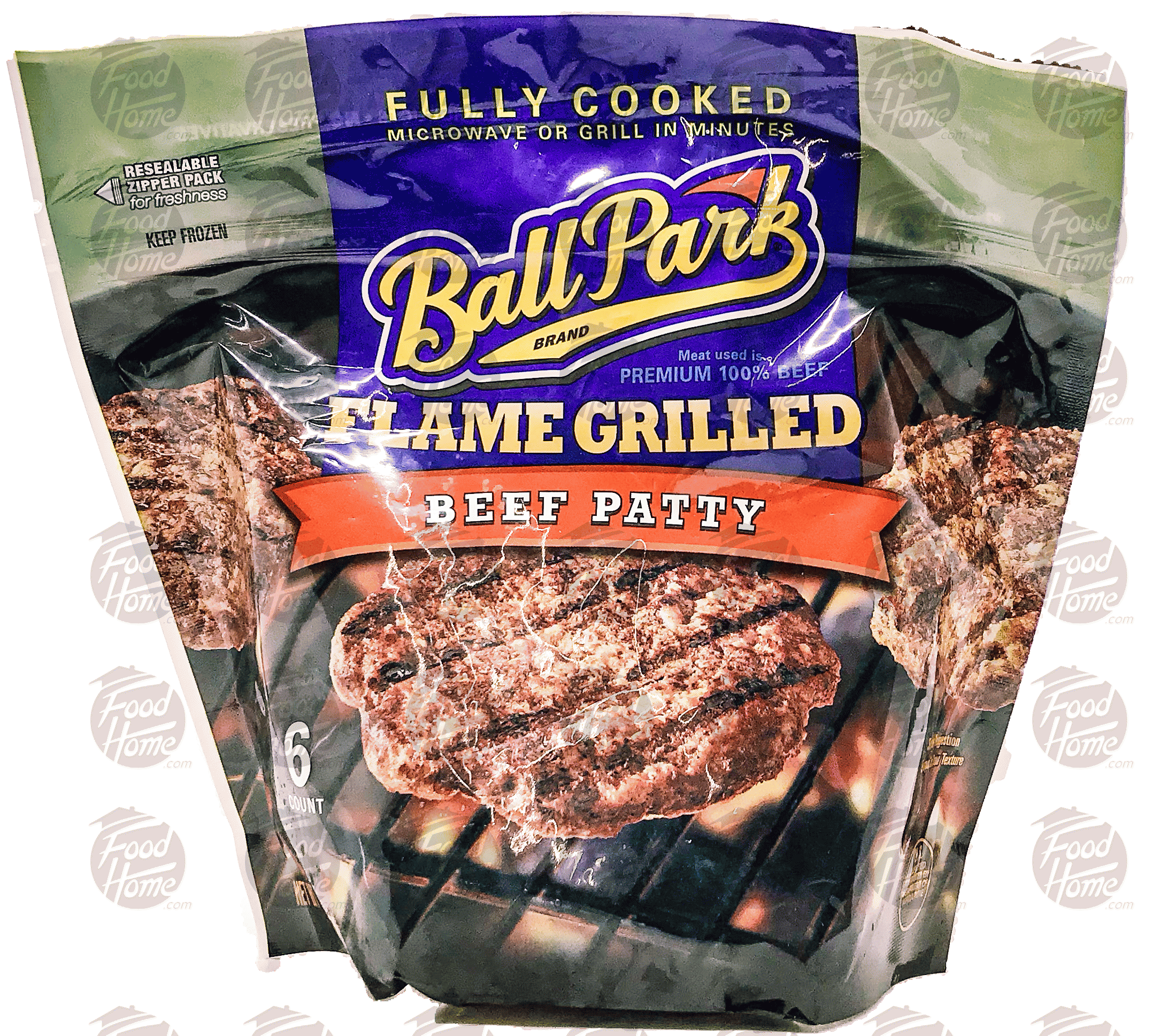 Ball Park Flame Grilled fully cooked beef patty, 6 count Full-Size Picture